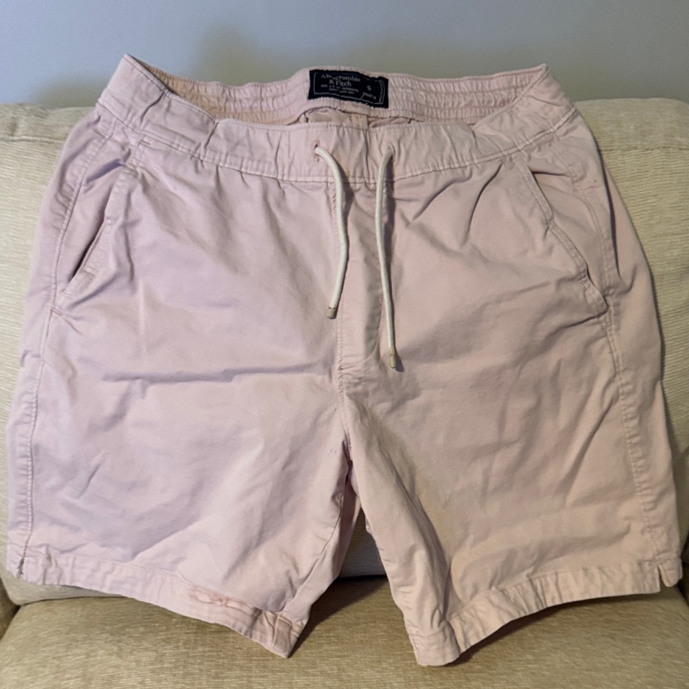 Abercrombie & Fitch Pale Pink Cotton Drawstring Shorts
